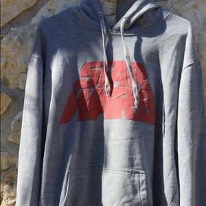 Gray Star Wars hoodie with red velvety lettering